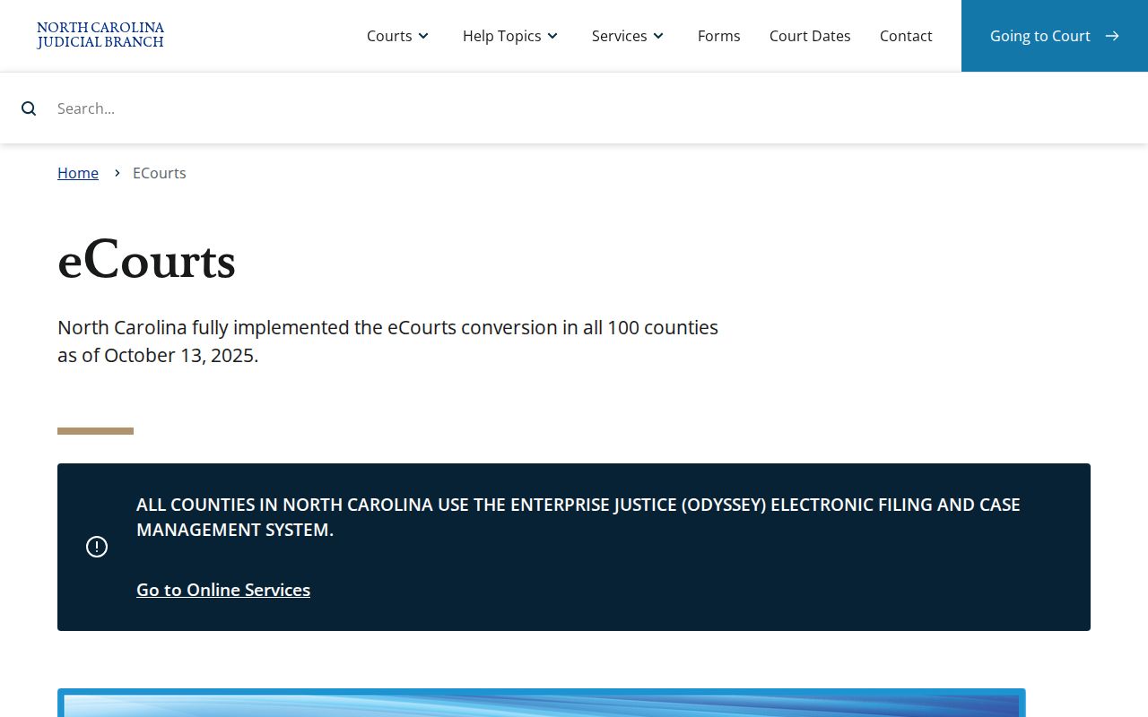 Onslow County criminal court cases North Carolina eCourts information