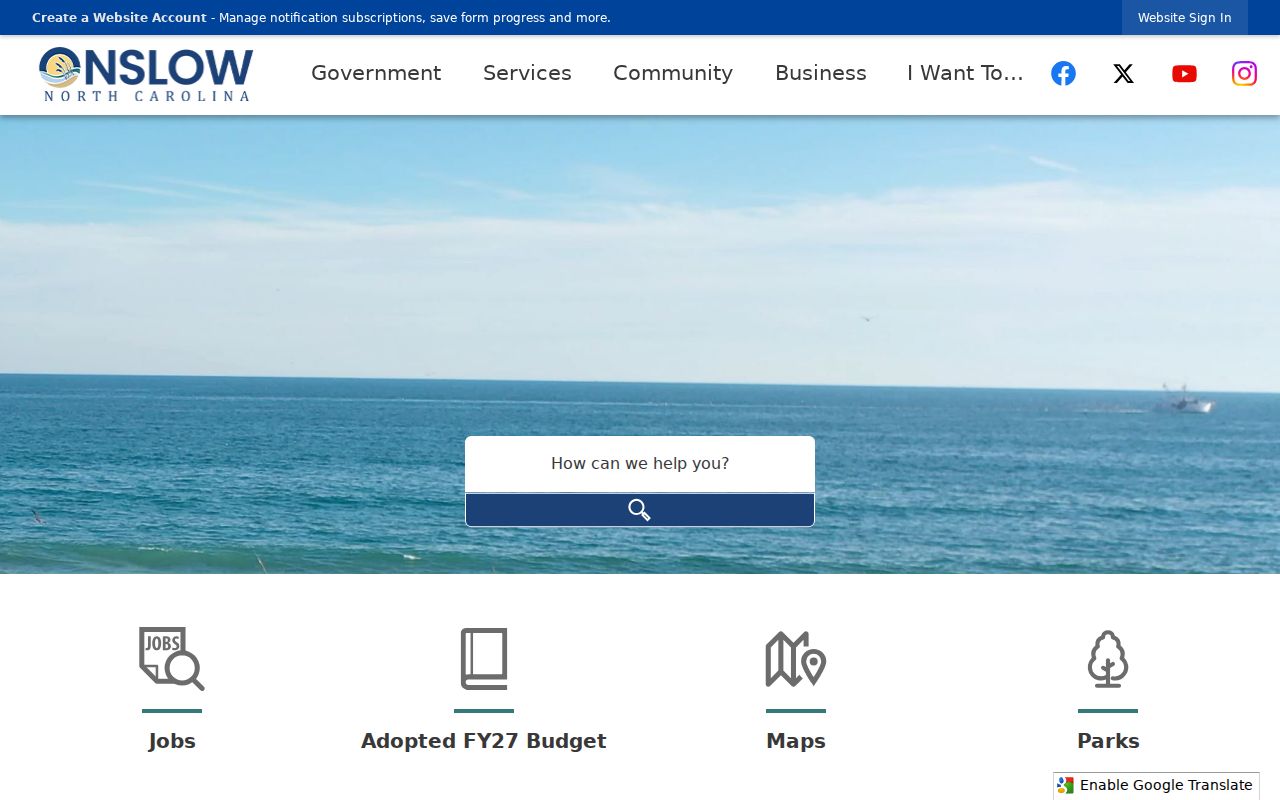 Onslow County criminal history official county directory