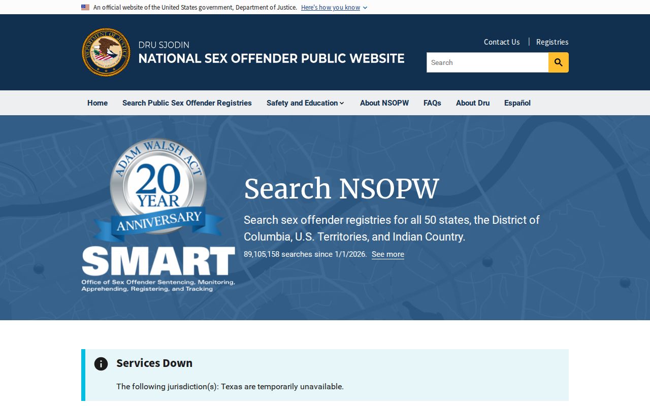 Onslow County sex offender check national NSOPW search