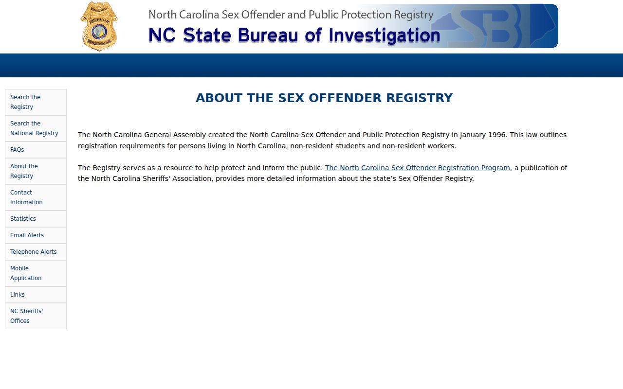 Onslow County sex offender registry information and alert context